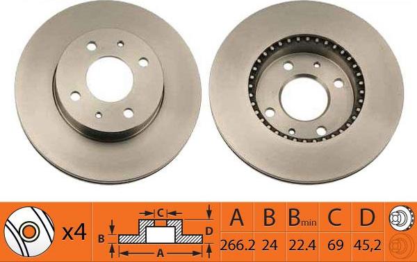SB BR23127 - Тормозной диск abcparts.ee