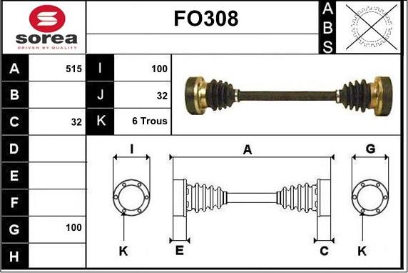 Sera FO308 - Приводной вал abcparts.ee