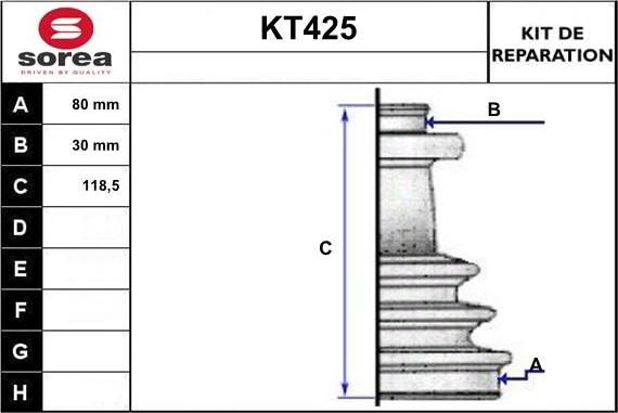 Sera KT425 - Пыльник, приводной вал abcparts.ee