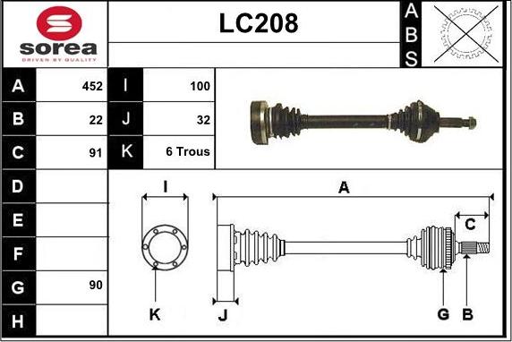 Sera LC208 - Приводной вал abcparts.ee
