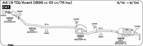 Sigam AU075 - Система выпуска ОГ abcparts.ee