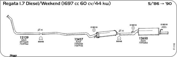 Sigam FI116 - Система выпуска ОГ abcparts.ee