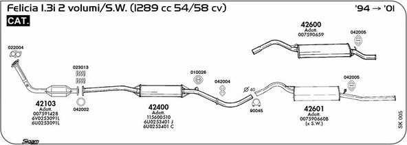Sigam SK005 - Система выпуска ОГ abcparts.ee