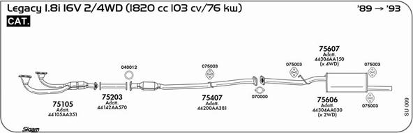 Sigam SU009 - Система выпуска ОГ abcparts.ee