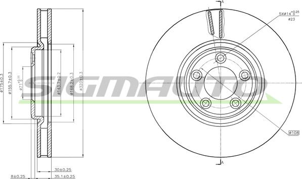 SIGMAUTO DBB648V - Тормозной диск abcparts.ee