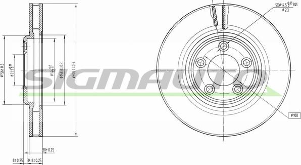 SIGMAUTO DBB107V - Тормозной диск abcparts.ee