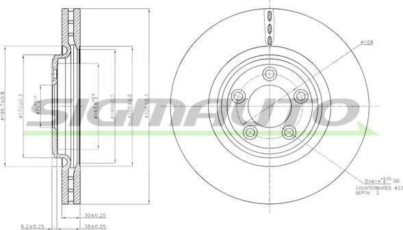 SIGMAUTO DBB702V - Тормозной диск abcparts.ee