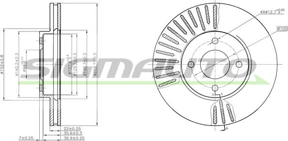 SIGMAUTO DBC068V - Тормозной диск abcparts.ee