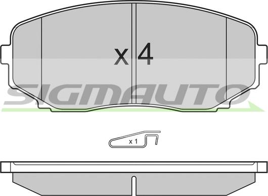 SIGMAUTO SPB332 - Тормозные колодки, дисковые, комплект abcparts.ee