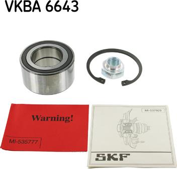 SKF VKBA 6643 - Комплект подшипника, ступицы колеса abcparts.ee