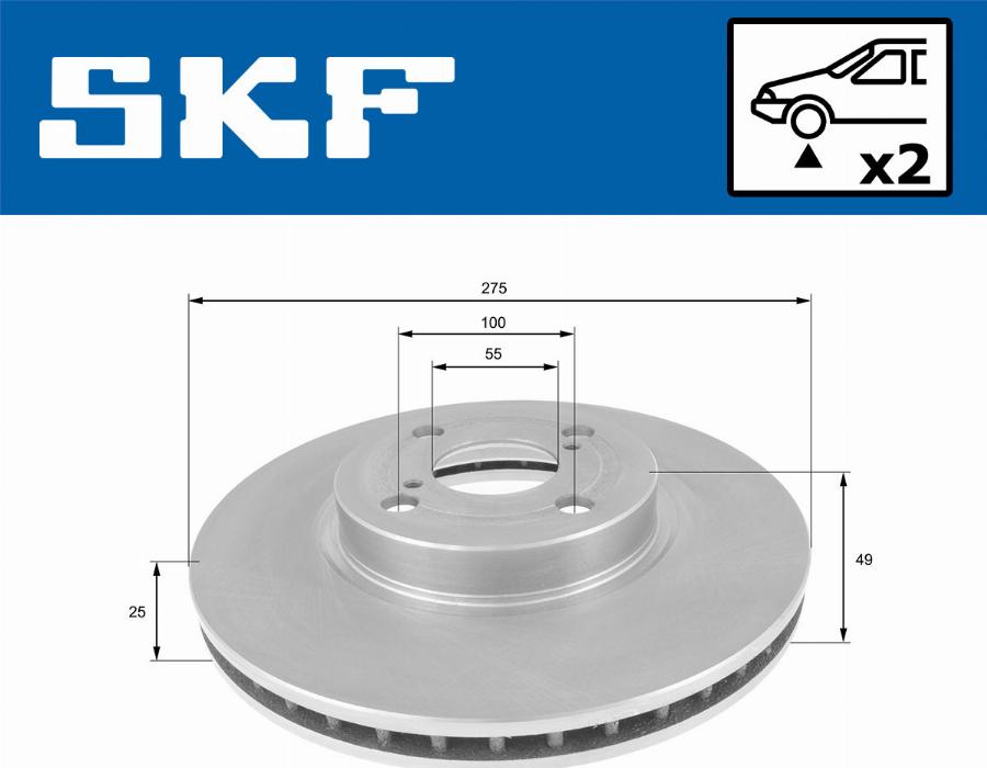 SKF VKBD 80452 V2 - Тормозной диск abcparts.ee