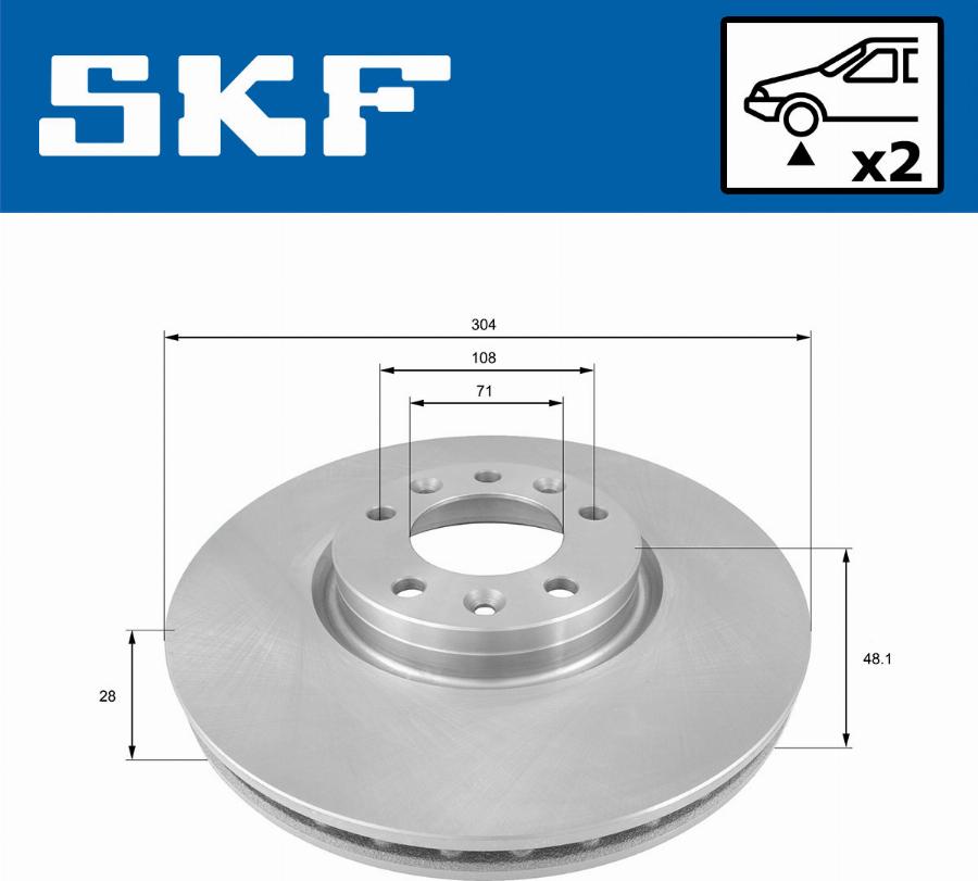 SKF VKBD 80106 V2 - Тормозной диск abcparts.ee