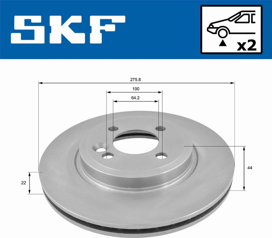 SKF VKBD 80130 V2 - Тормозной диск abcparts.ee