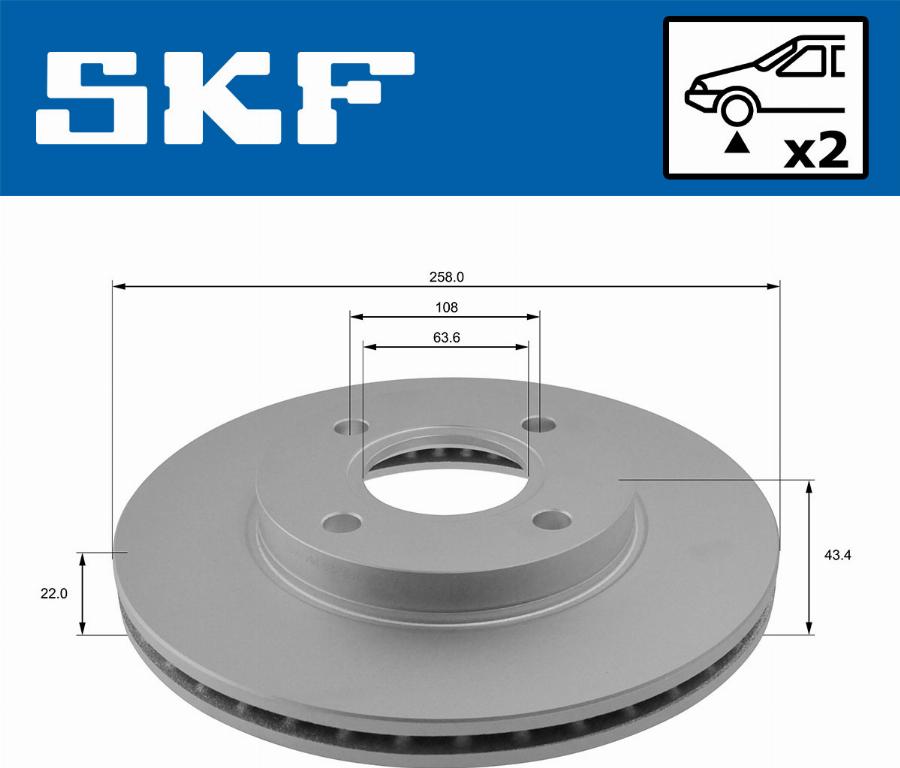 SKF VKBD 80125 V2 - Тормозной диск abcparts.ee