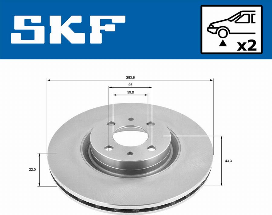 SKF VKBD 80306 V2 - Тормозной диск abcparts.ee