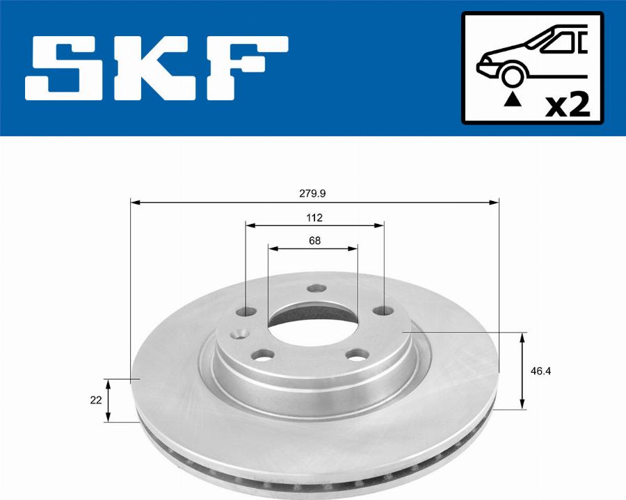 SKF VKBD 80319 V2 - Тормозной диск abcparts.ee