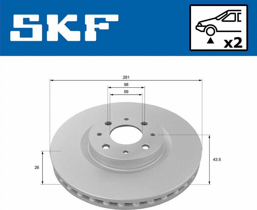 SKF VKBD 80225 V2 - Тормозной диск abcparts.ee