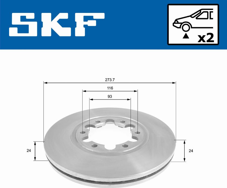 SKF VKBD 80733 V2 - Тормозной диск abcparts.ee