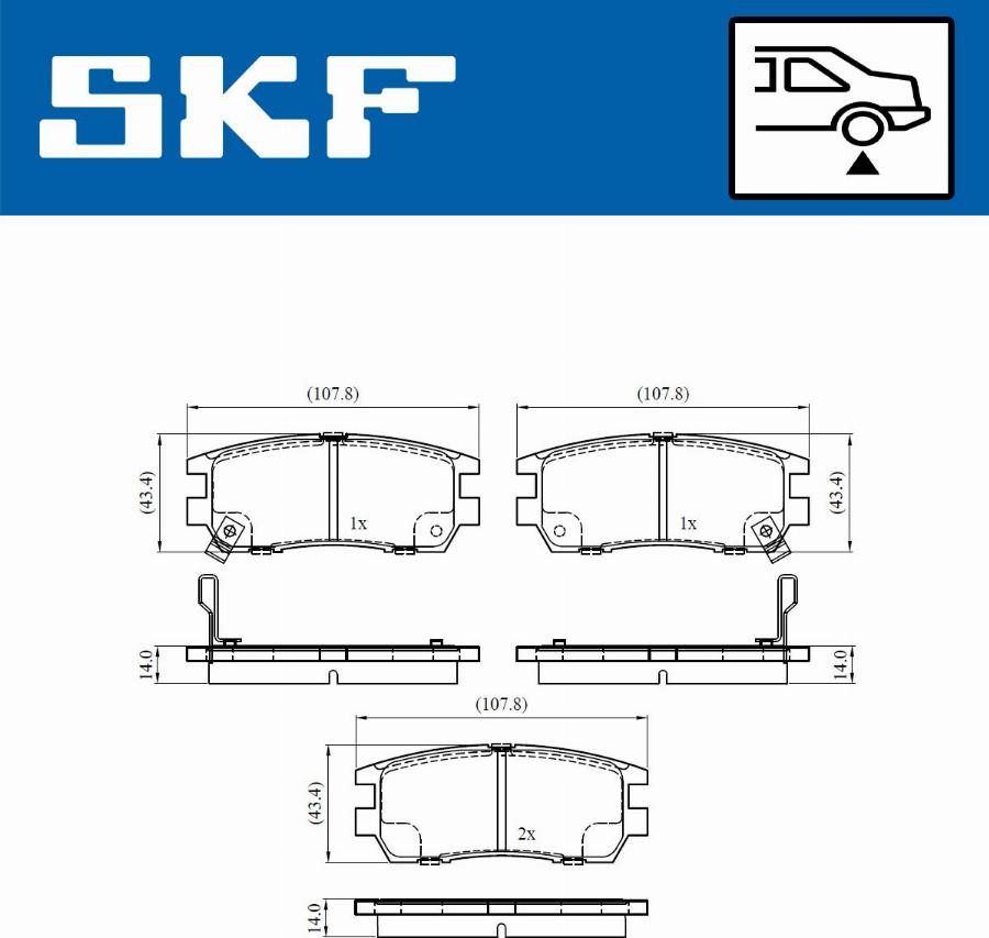 SKF VKBP 90571 A - Тормозные колодки, дисковые, комплект abcparts.ee