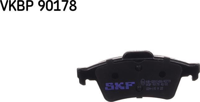 SKF VKBP 90178 - Тормозные колодки, дисковые, комплект abcparts.ee