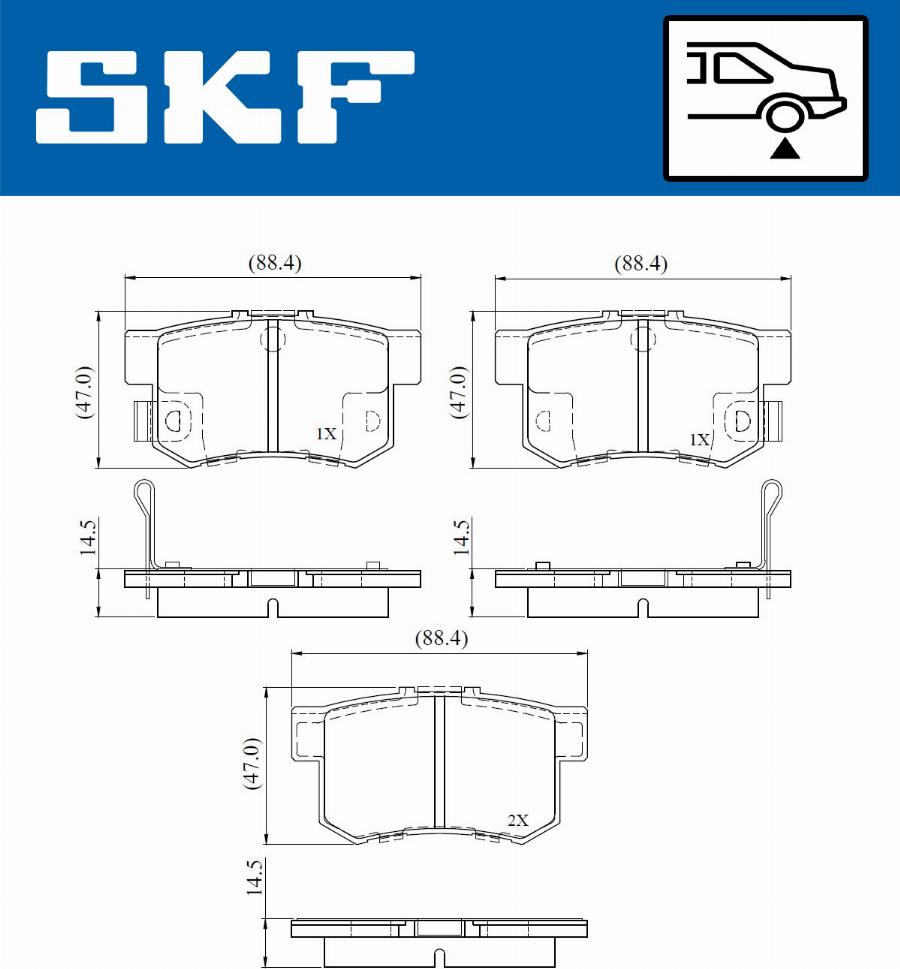 SKF VKBP 90867 A - Тормозные колодки, дисковые, комплект abcparts.ee
