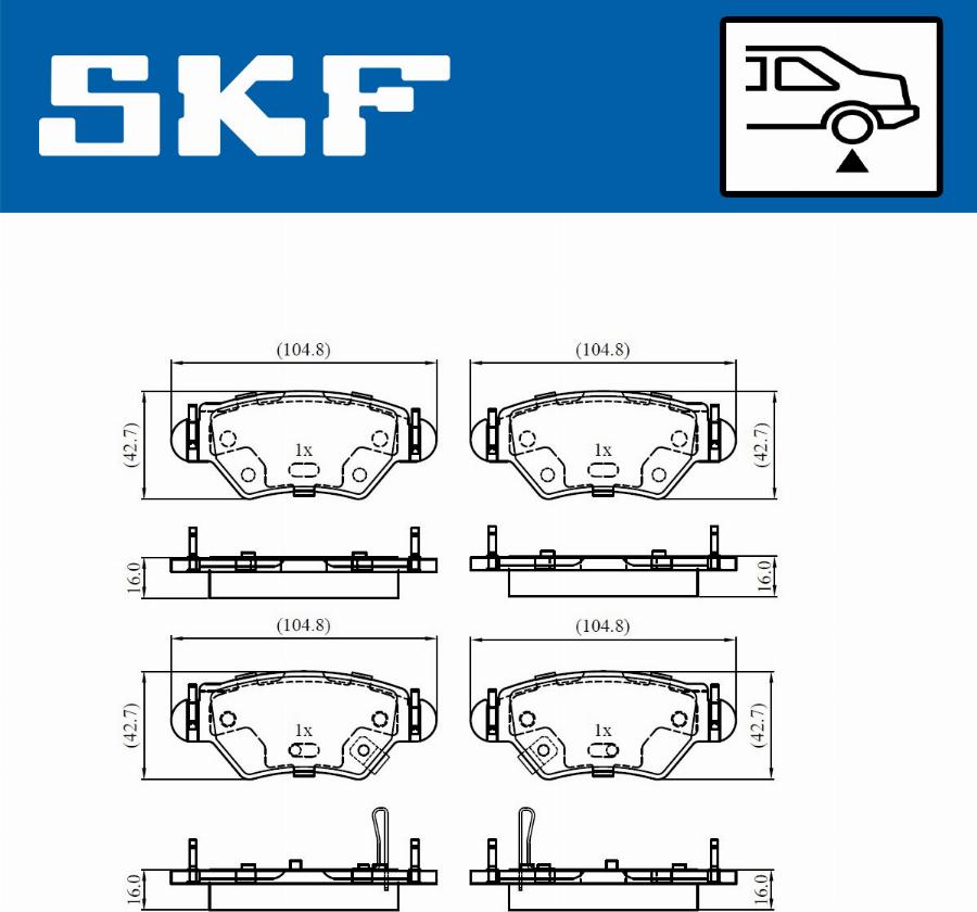 SKF VKBP 90806 A - Тормозные колодки, дисковые, комплект abcparts.ee