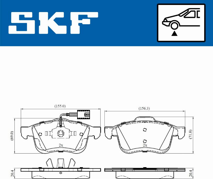 SKF VKBP 80432 E - Тормозные колодки, дисковые, комплект abcparts.ee