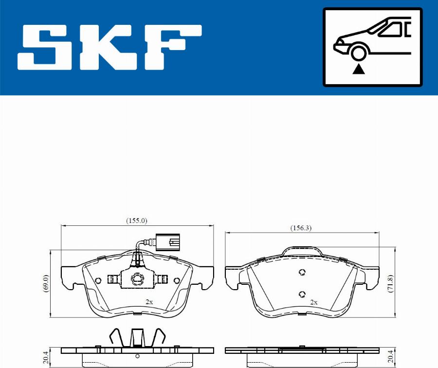 SKF VKBP 80476 E - Тормозные колодки, дисковые, комплект abcparts.ee