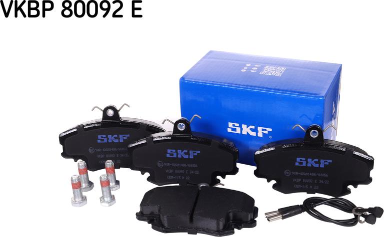 SKF VKBP 80092 E - Тормозные колодки, дисковые, комплект abcparts.ee