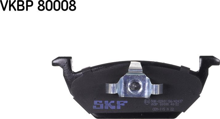 SKF VKBP 80008 - Тормозные колодки, дисковые, комплект abcparts.ee