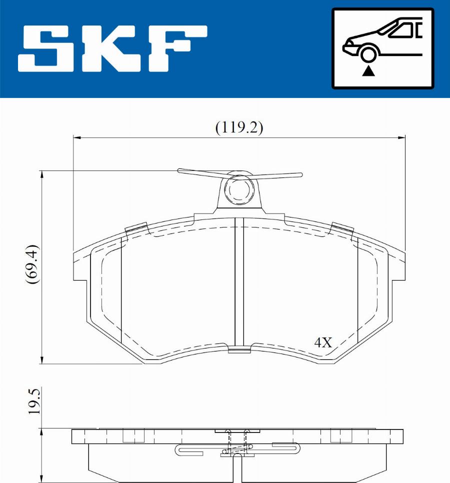 SKF VKBP 80722 - Тормозные колодки, дисковые, комплект abcparts.ee