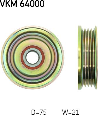 SKF VKM 64000 - Ролик, поликлиновый ремень abcparts.ee