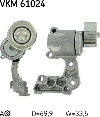 SKF VKM 61024 - Ролик, поликлиновый ремень abcparts.ee