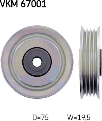 SKF VKM 67001 - Ролик, поликлиновый ремень abcparts.ee