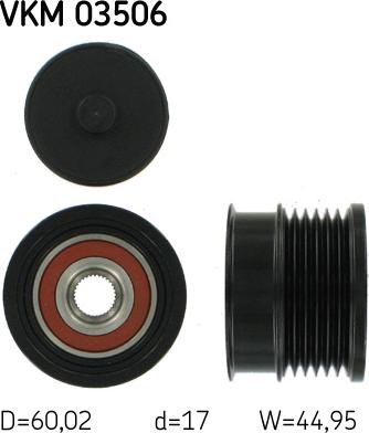 SKF VKM 03506 - Шкив генератора, муфта abcparts.ee