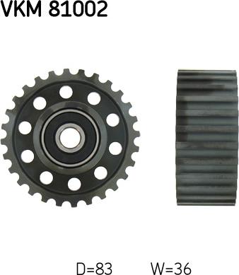 SKF VKM 81002 - Направляющий ролик, зубчатый ремень ГРМ abcparts.ee