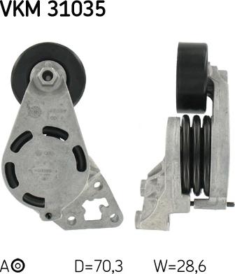 SKF VKM 31035 - Ролик, поликлиновый ремень abcparts.ee