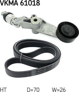 SKF VKMA 61018 - Поликлиновый ременный комплект abcparts.ee