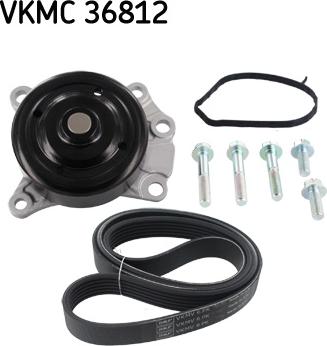 SKF VKMC 36812 - Водяной насос + комплект ручейковых ремней abcparts.ee