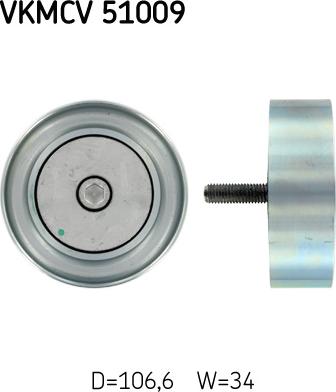 SKF VKMCV 51009 - Ролик, поликлиновый ремень abcparts.ee