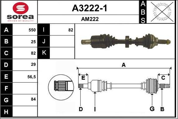 SNRA A3222-1 - Приводной вал abcparts.ee