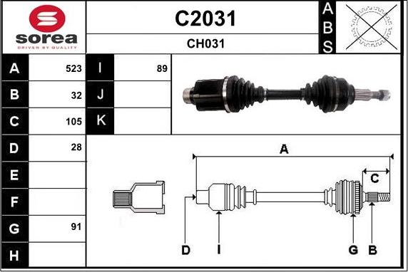 SNRA C2031 - Приводной вал abcparts.ee