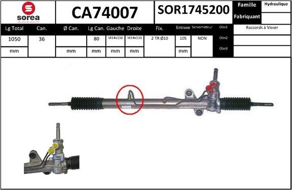 SNRA CA74007 - Рулевой механизм, рейка abcparts.ee