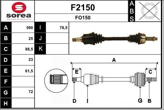 SNRA F2150 - Приводной вал abcparts.ee