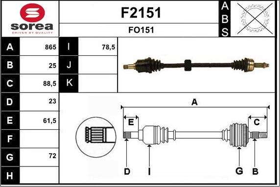 SNRA F2151 - Приводной вал abcparts.ee