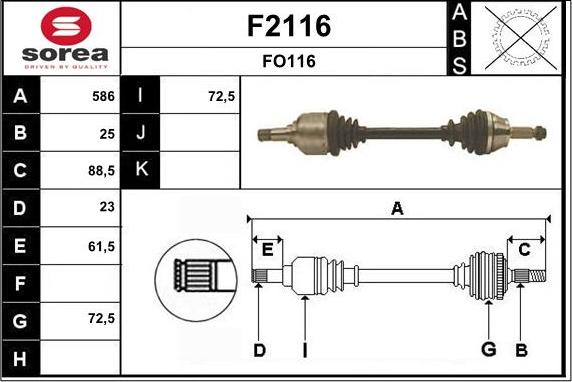 SNRA F2116 - Приводной вал abcparts.ee