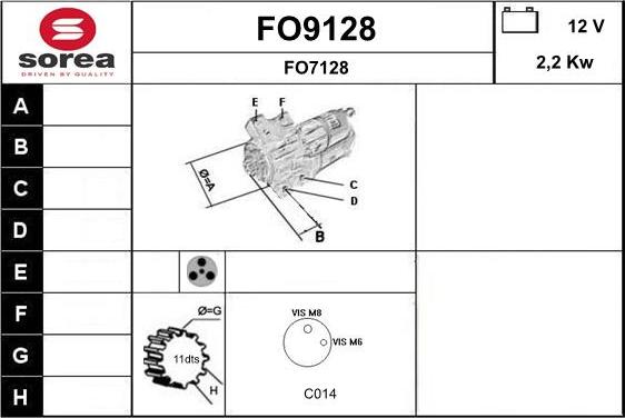 SNRA FO9128 - Стартер abcparts.ee