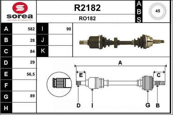 SNRA R2182 - Приводной вал abcparts.ee