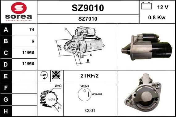SNRA SZ9010 - Стартер abcparts.ee