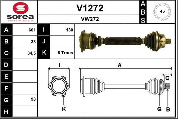 SNRA V1272 - Приводной вал abcparts.ee